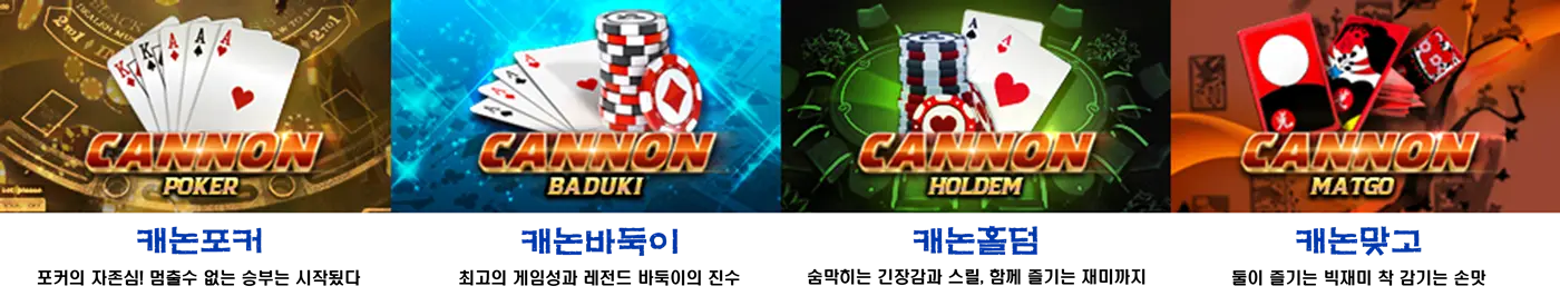 캐논게임 종류